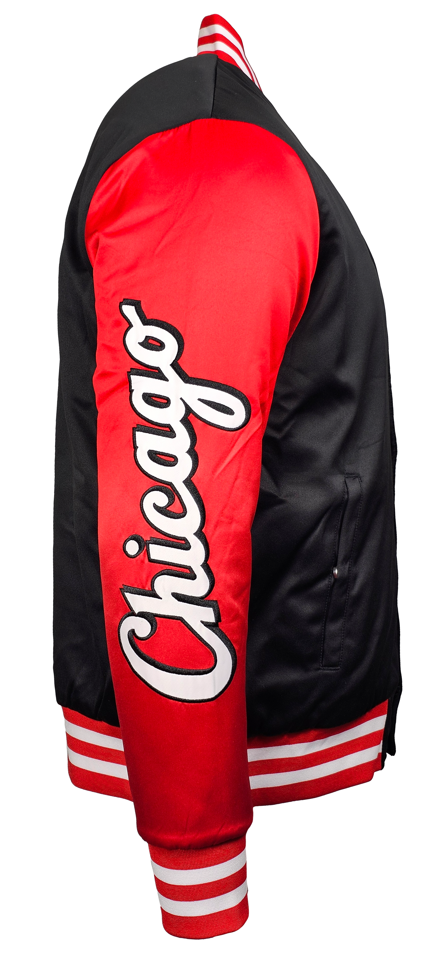 Chicago Bulls Old School Satin Bomber NBA Jacket